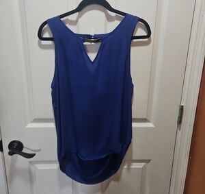 Lily White Blue Relaxed Cut Out Camisole